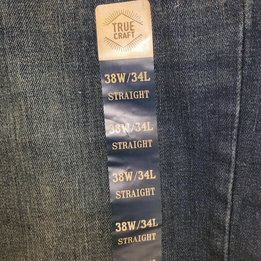 True Craft Men's Jeans 38x34 Slim‎ Fit Blue Denim Slim Fit Seat & Thigh NWT